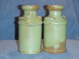 Frankoma Milk Can shakers glazed prairie green